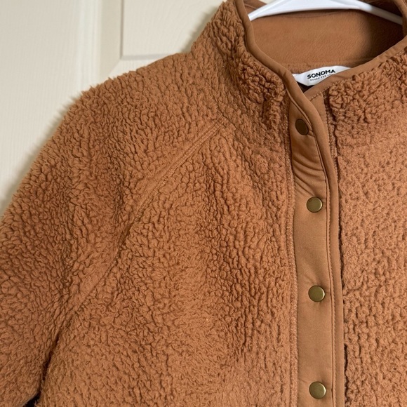 Sonoma Tan Teddy Jacket with Button Closure - Picture 2 of 6